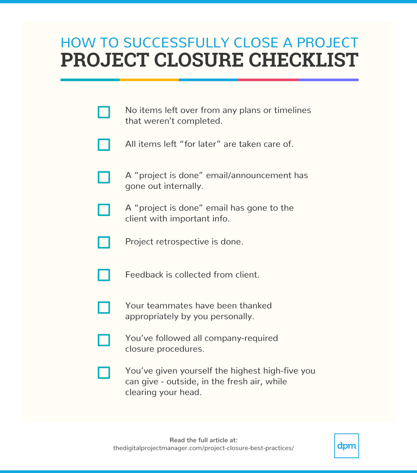 Project Closure Report Template from thedigitalprojectmanager.com