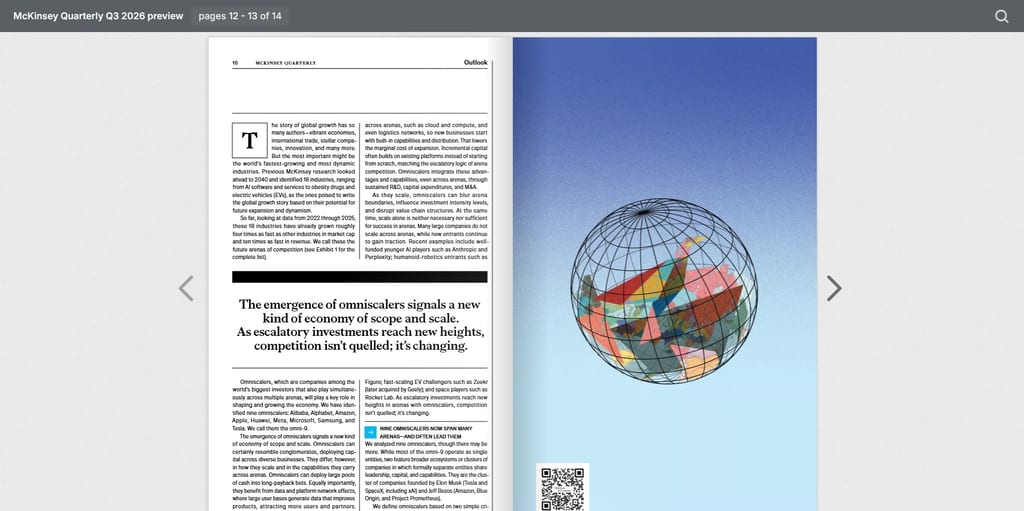 Esempio della pubblicazione della newsletter McKinsey Quarterly