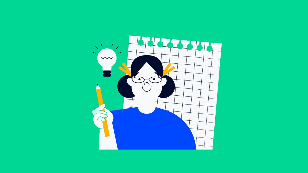 project manager holding a pencil in front of a project lessons learned template