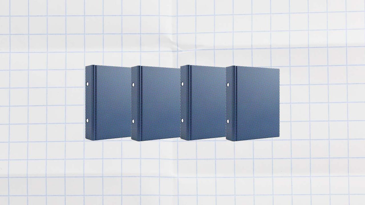 binders on a white background for process documentation
