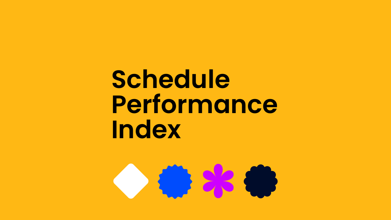Schedule performance index text on orange background