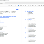 Project Kickoff Preparation Checklist Handout Screenshot