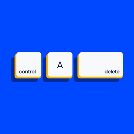 ctrl key with an A key and a delete key for change management examples