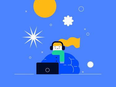 illustration of a remote project manager working outside for remote project management best practices