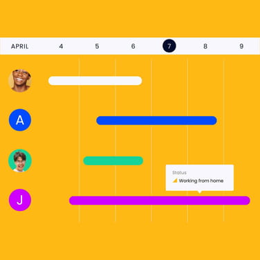 illustration of a team resource availability chart for resource management software