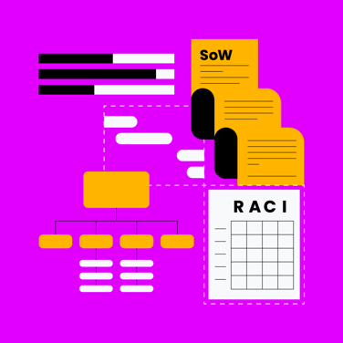 various charts and graphs on a pink background for project management templates