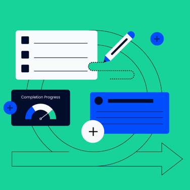 agile circle with planning elements overlaid for agile planning