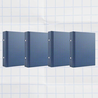 binders on a white background for process documentation