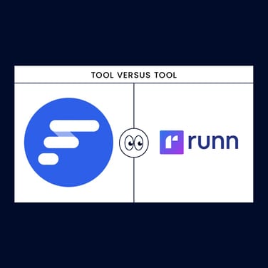 Float Versus Runn logos on black background