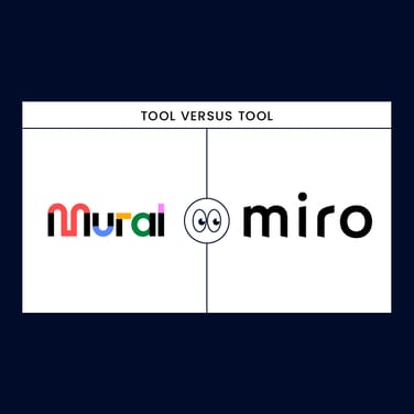 Mural Versus Miro logos on black background
