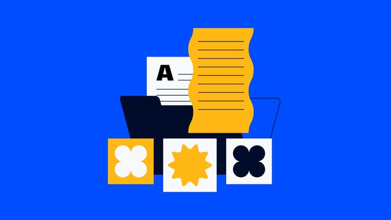 illustration of files and documents for project management articles
