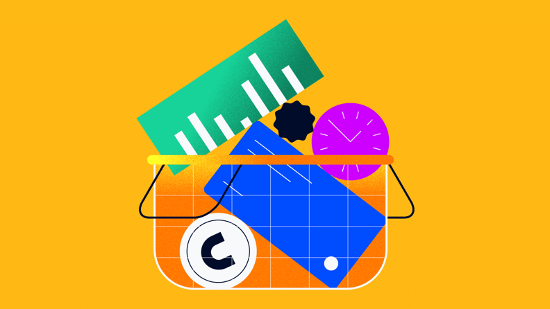 illustration of various PM tools like graphs and chart in a basket for workload capacity planning
