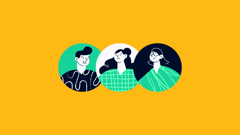three project team members in overlapping circles for what is collaboration in projects