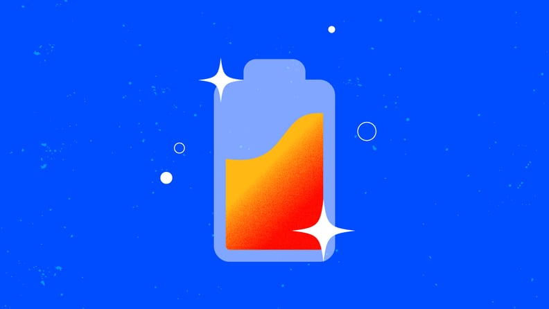 illustration of a half full battery for project team motivation