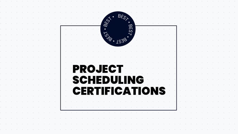 Project scheduling certifications black text on white background