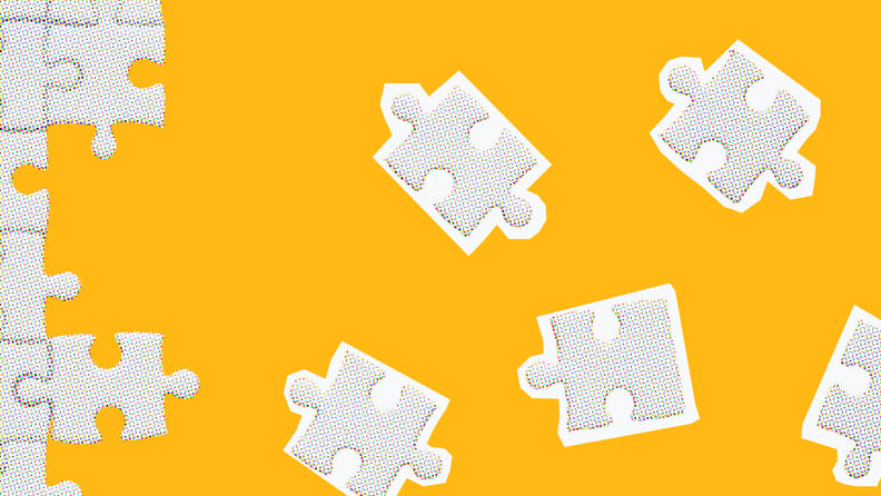 puzzle pieces on an orange background for resource risk
