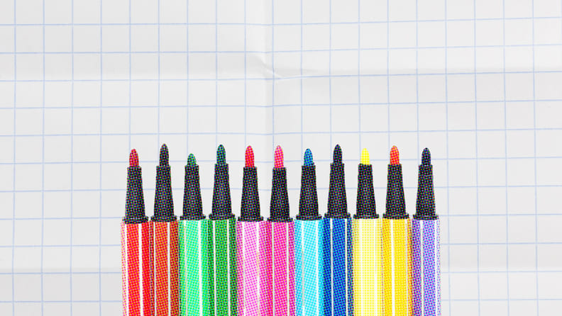 highlighters on a white background for workflow planning
