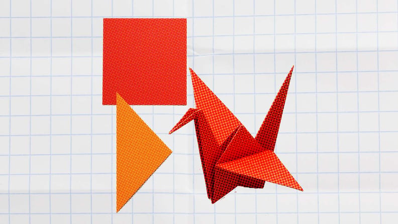 origami crane on a white background for iterative workflow
