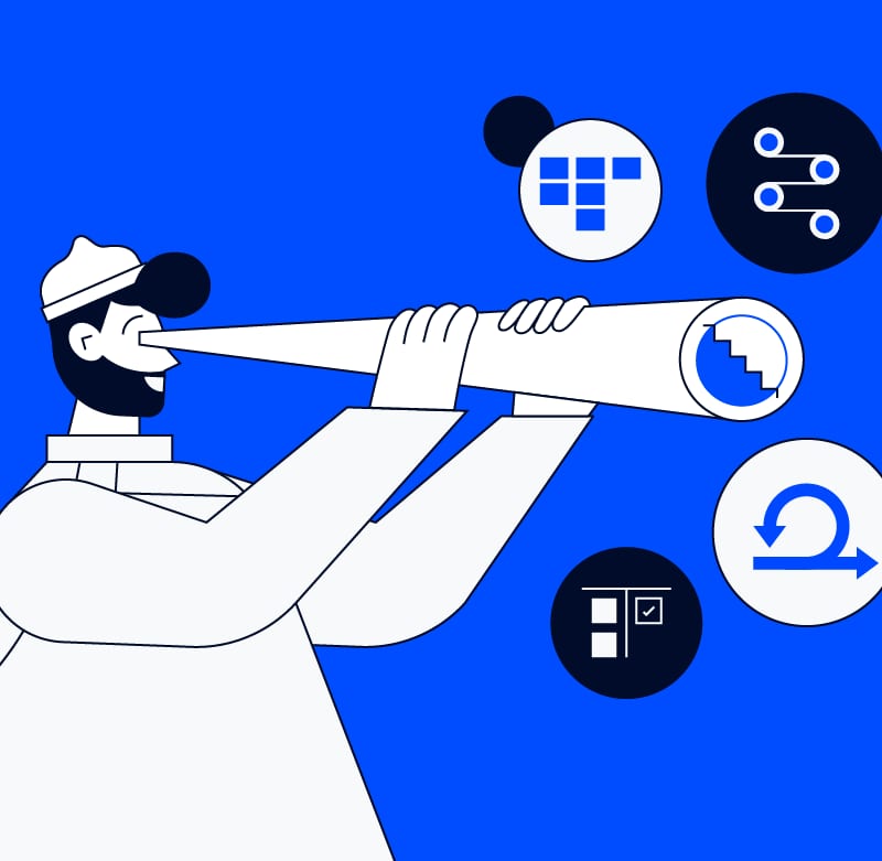 project manager with a spyglass focused on project management methodologies