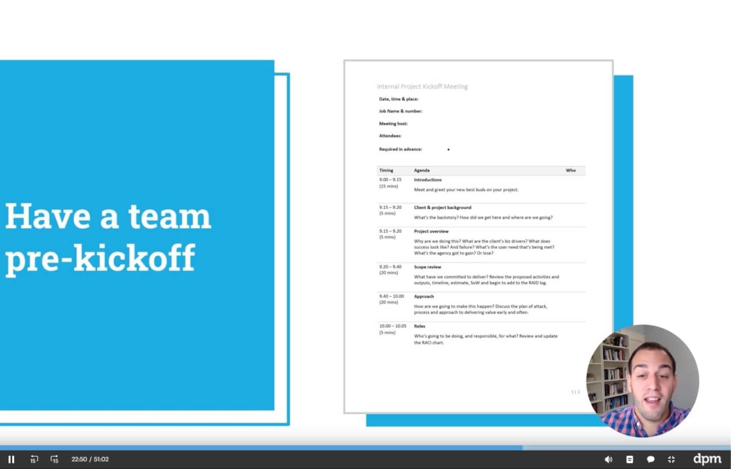DPM minicourse project kickoffs screenshot