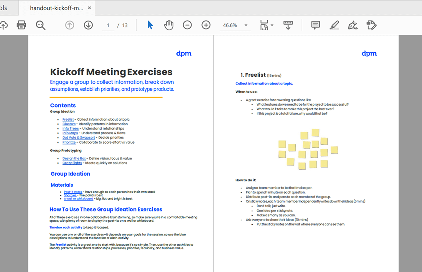 Kickoff Meeting Exercise Screenshot