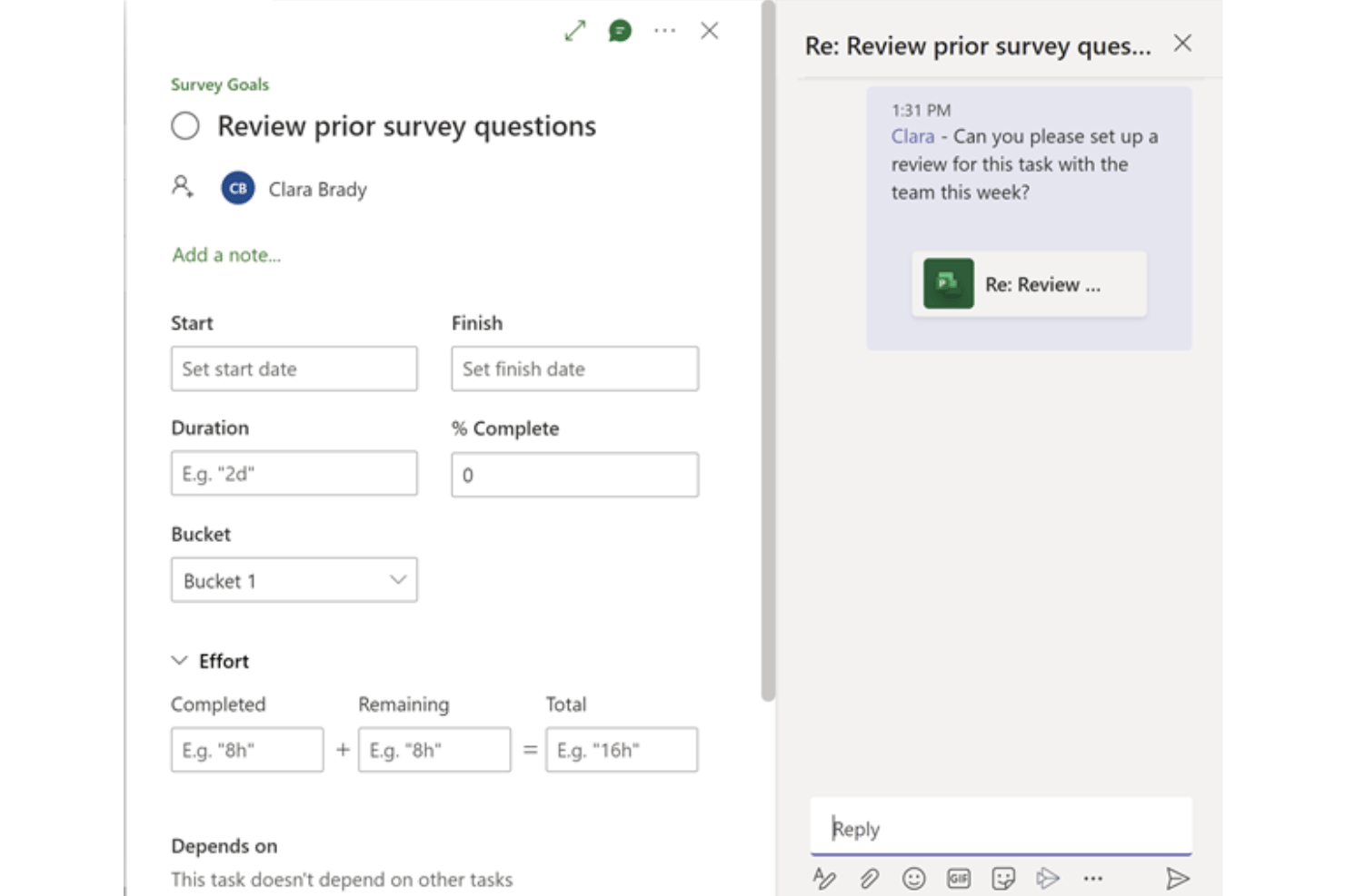 MS Project – How teams conversations look
