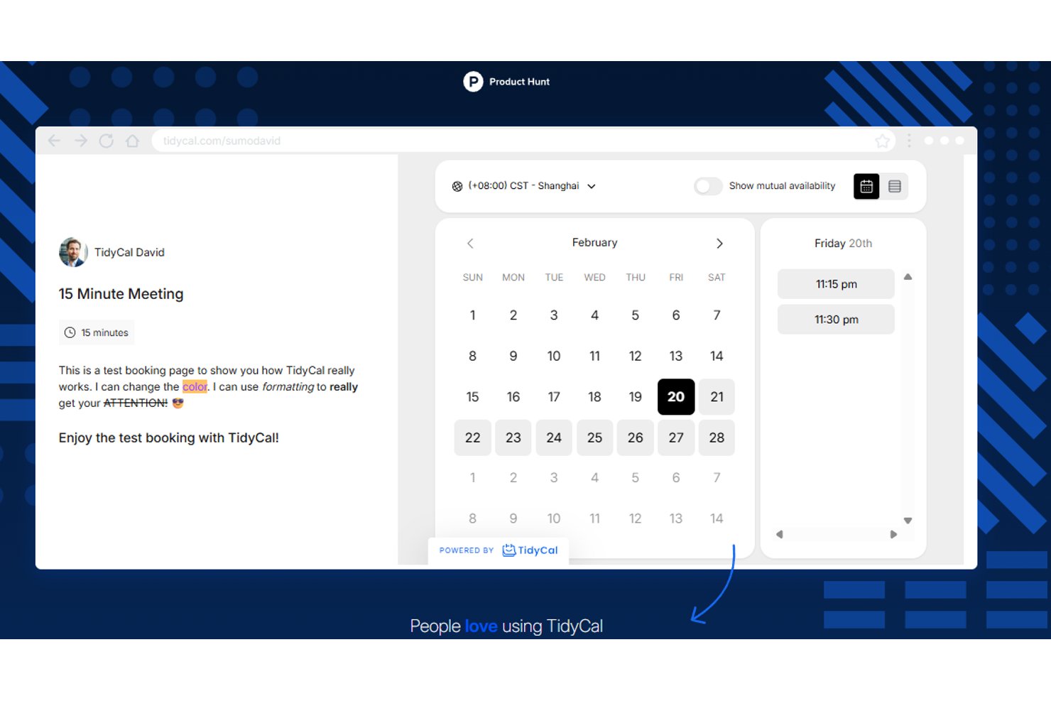 screenshot - TidyCal Review: Pros, Cons, Features and Pricing