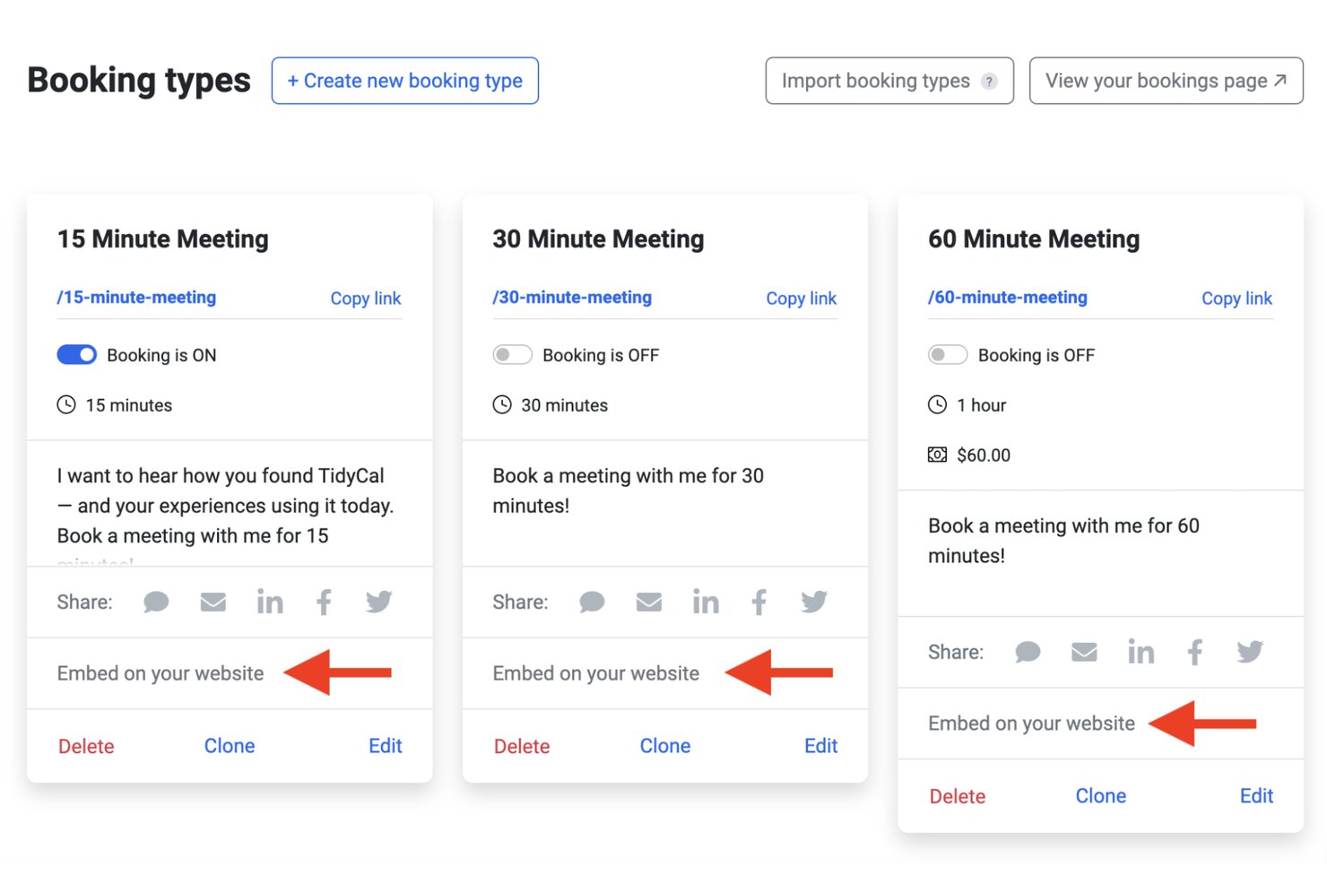 screenshot - TidyCal Review: Pros, Cons, Features and Pricing