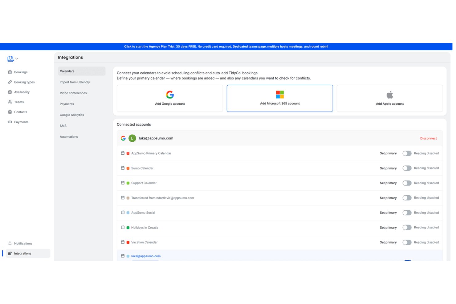 TidyCal allows users to connect multiple calendars.