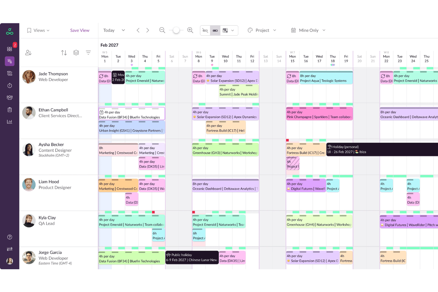 Resource Guru helps teams schedule resources, projects, and workloads efficiently.