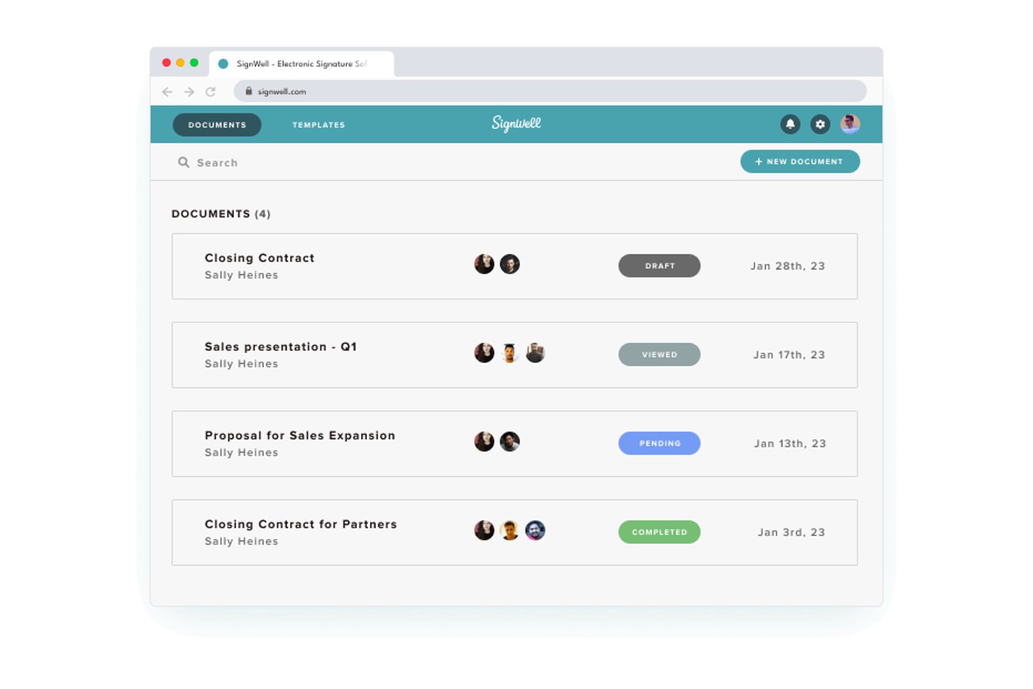 screenshot - Reseña de SignWell: Ventajas, Desventajas, Características y Precios Explicados