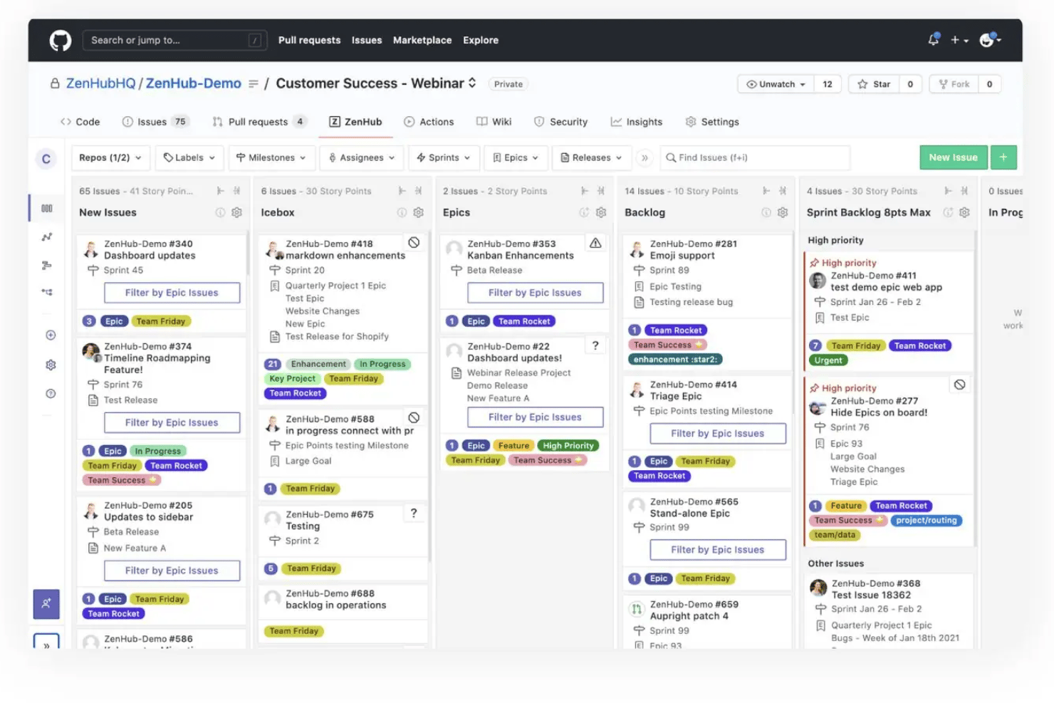 screenshot - Zenhub Review: Pros, Cons, Key Features and Pricing Guide