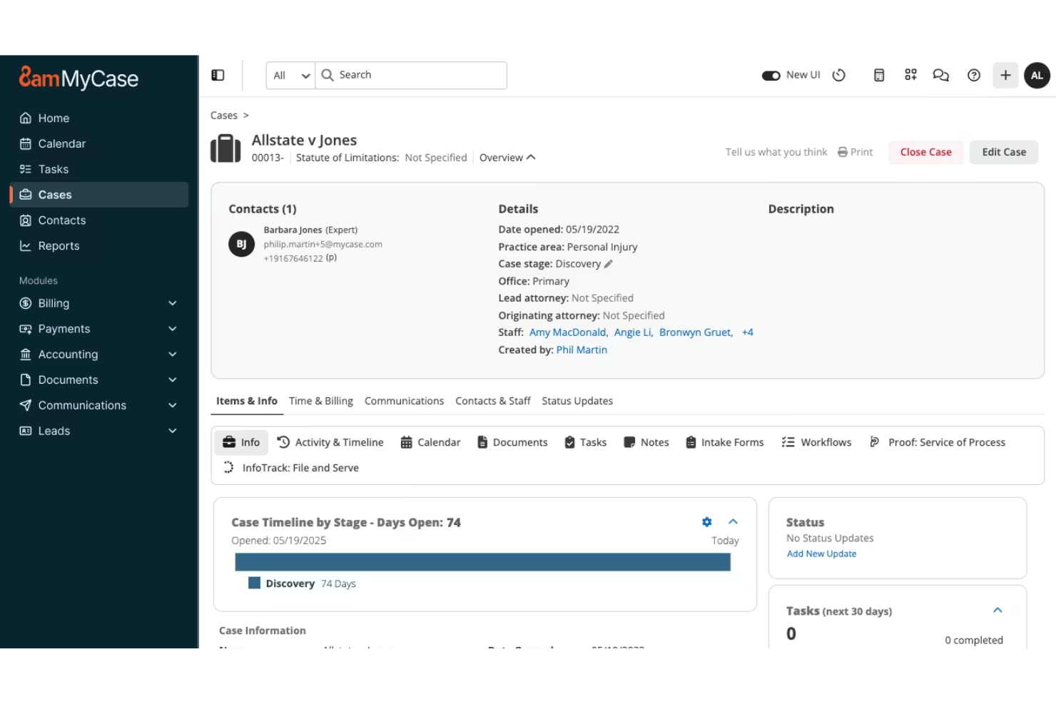 screenshot - MyCase Review: Pros, Cons, Features and Pricing Overview