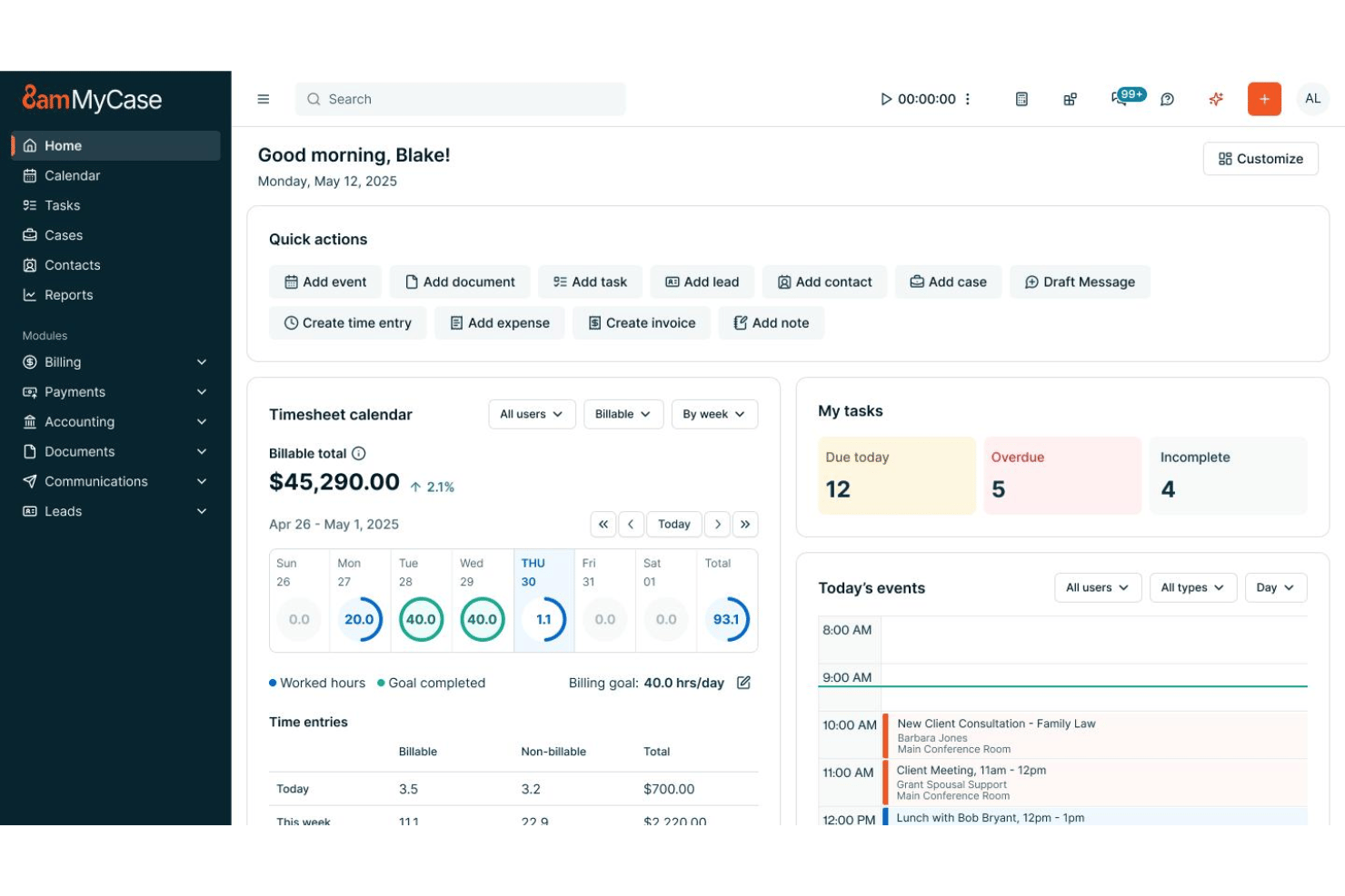 Legal project management tool for managing cases and workflows