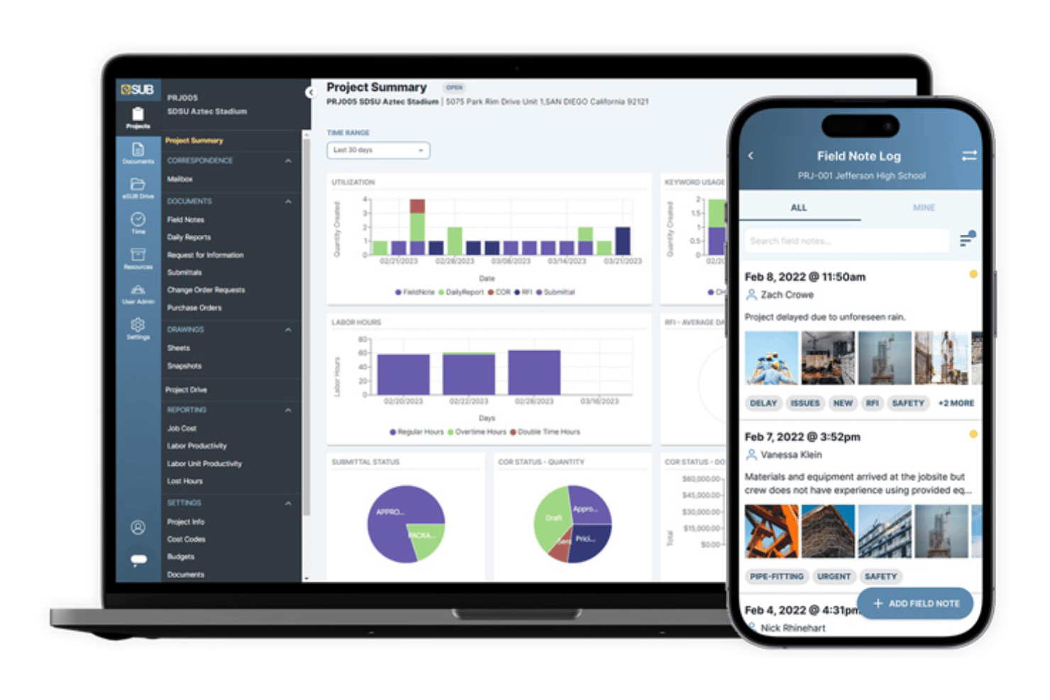 eSUB helps contractors manage projects and field workflows.
