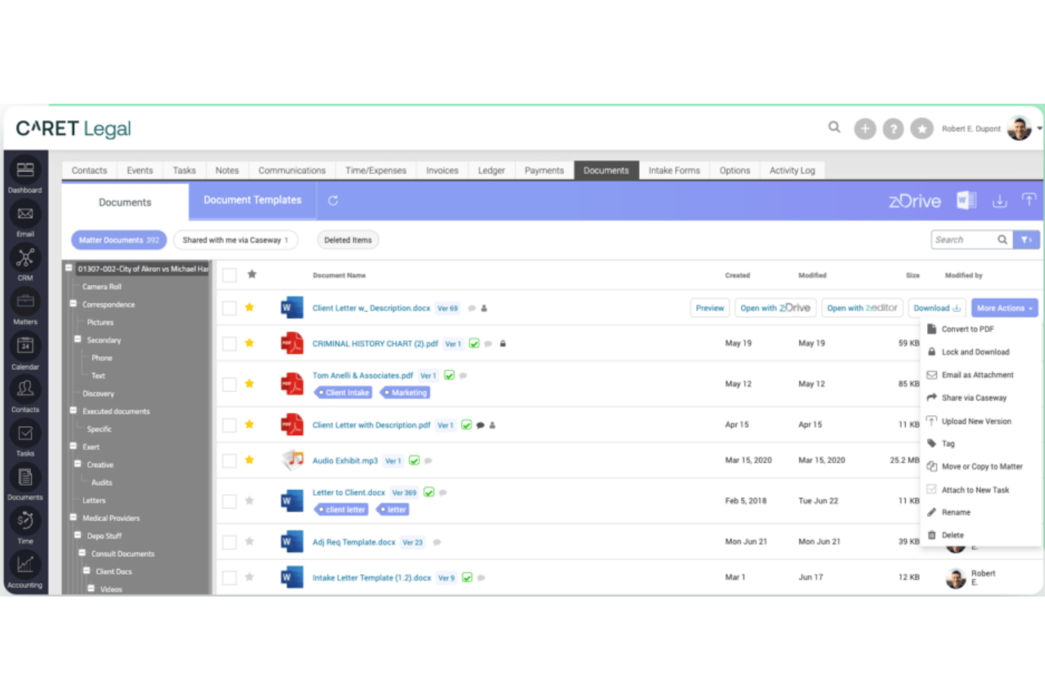 screenshot - CARET Legal Review: Pros, Cons, Features and Pricing Guide in 2026