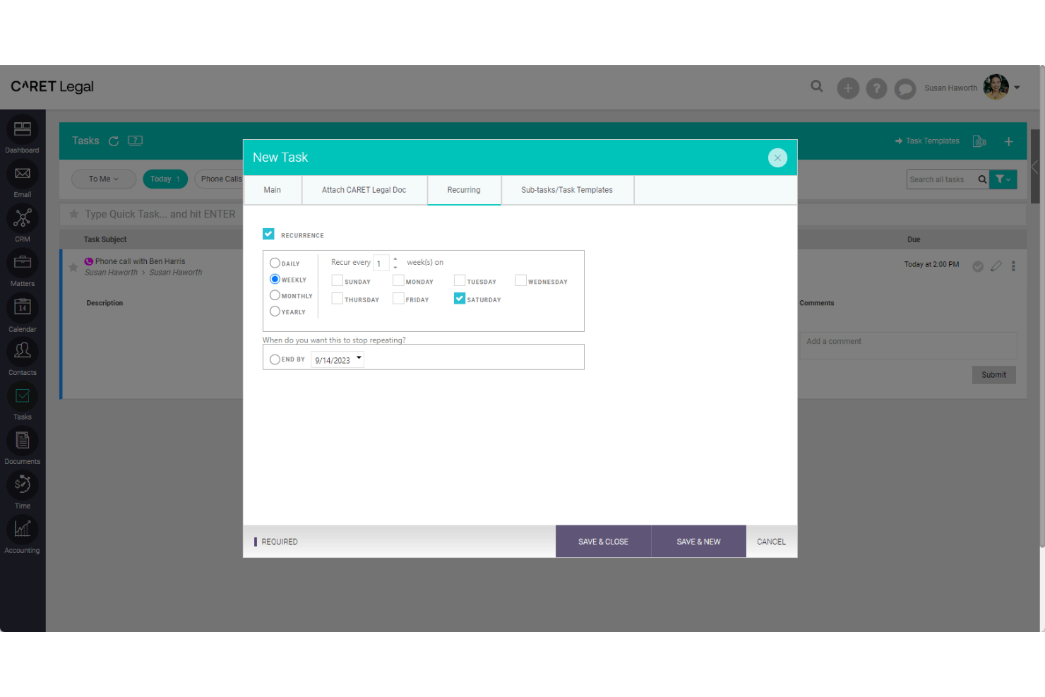 screenshot - CARET Legal Review: Pros, Cons, Features and Pricing Guide in 2026