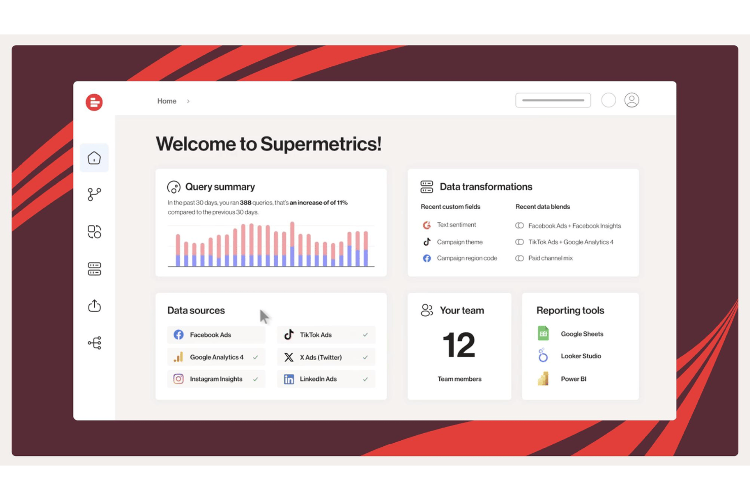 Supermetrics automates marketing data collection and reporting workflows.