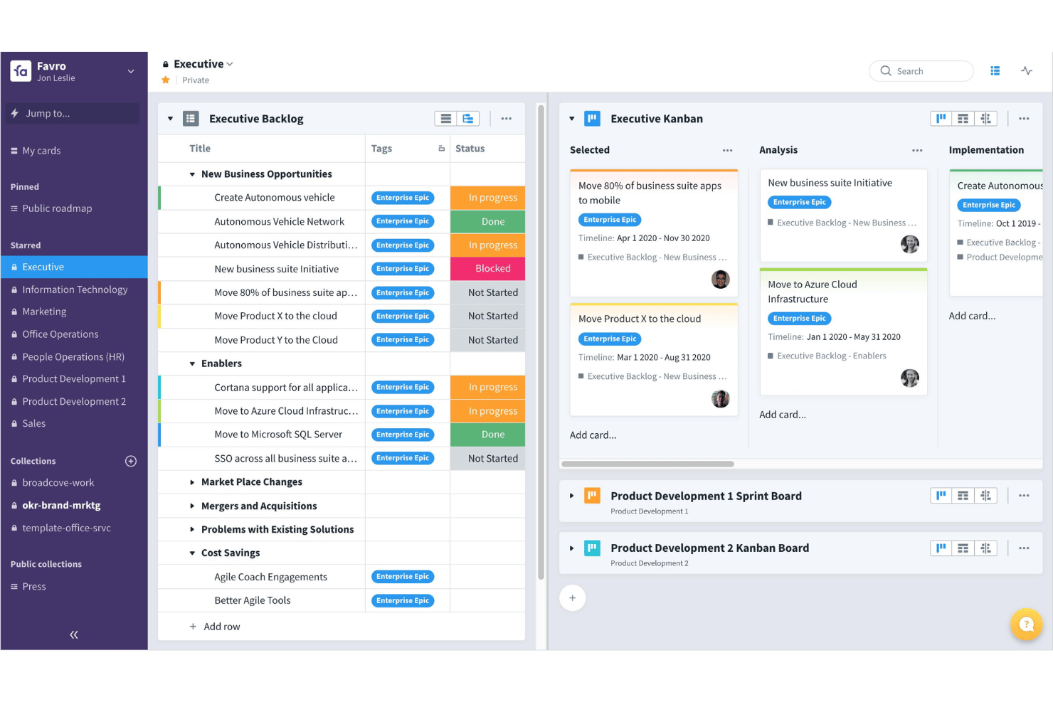 screenshot - Favro Review: Pros, Cons, Features and Pricing Breakdown