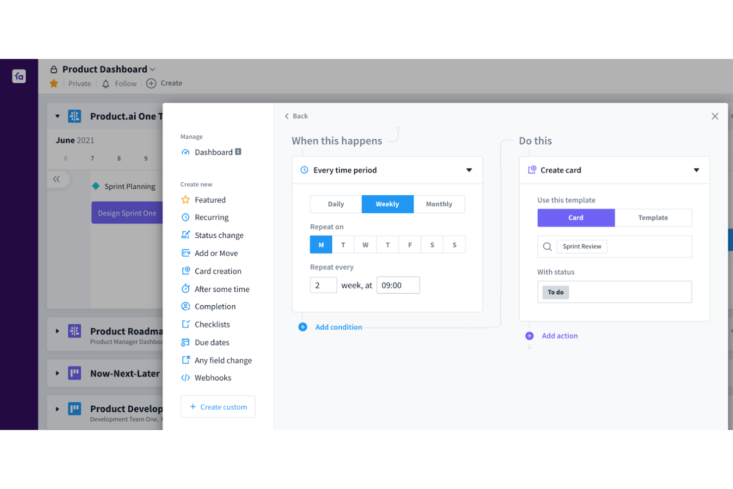 Favro multi-board card sync for cross-team project coordination.