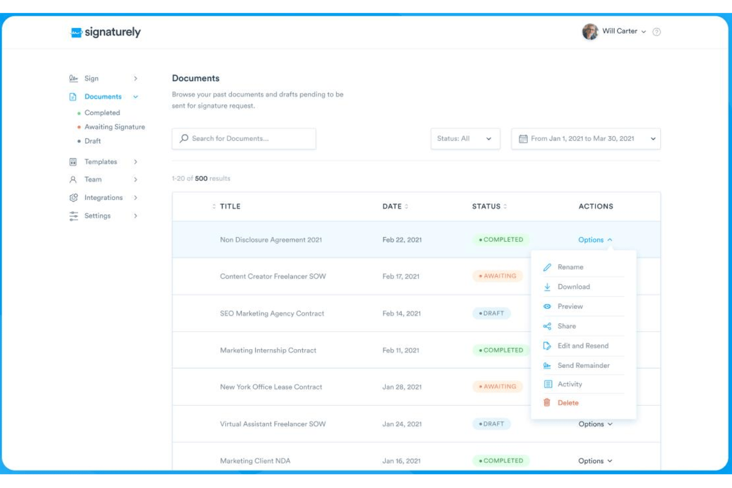 screenshot - Signaturely Review: Pros, Cons, Features and Pricing Explained