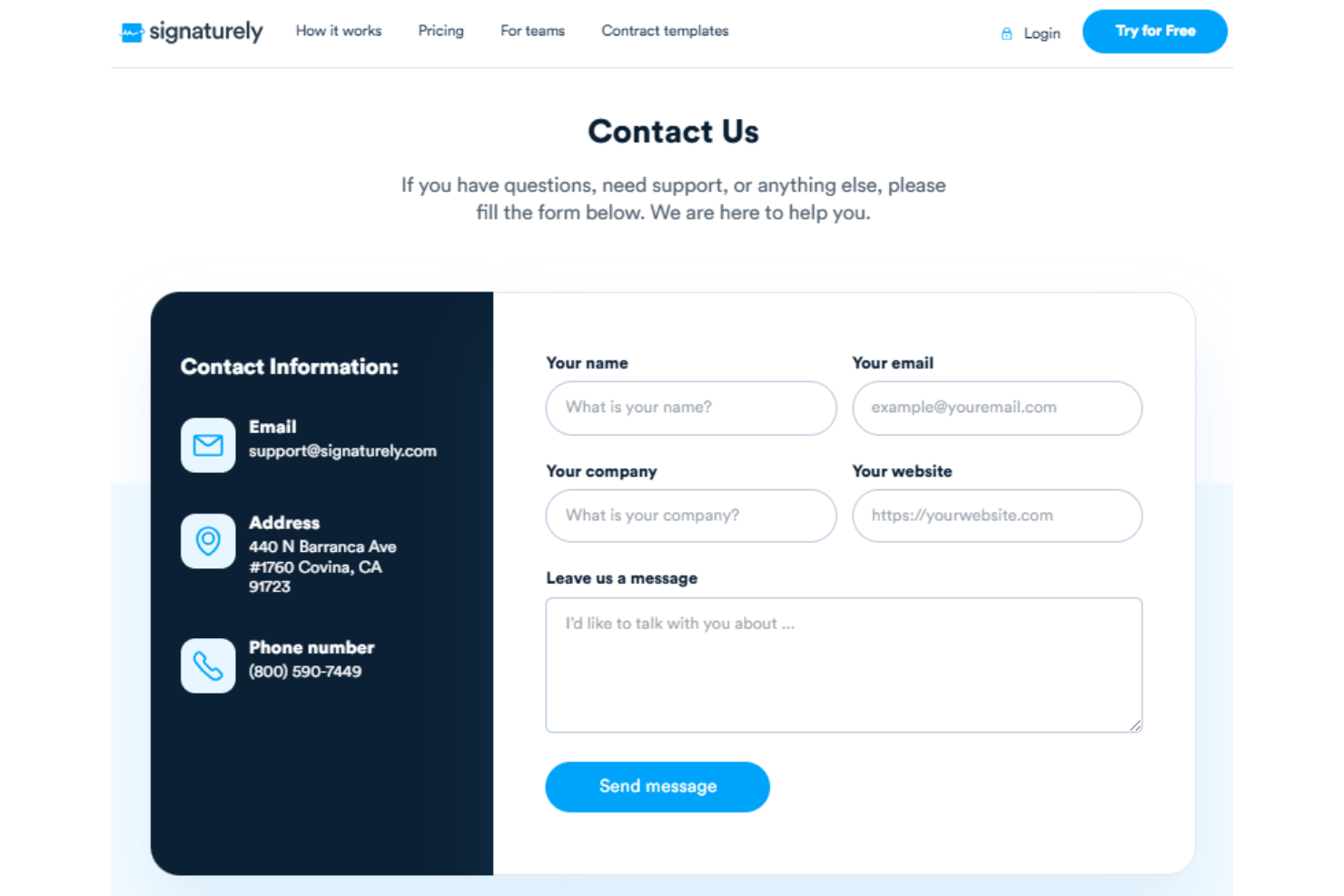 Signaturely customer support with email assistance, help articles, and tutorials.