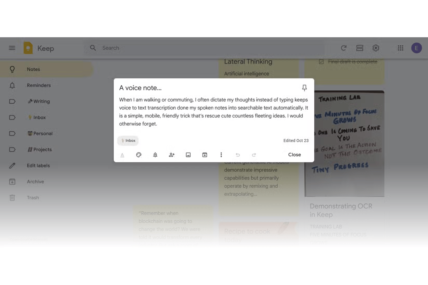 screenshot - Google Keep Review: Pros, Cons, Features and Pricing