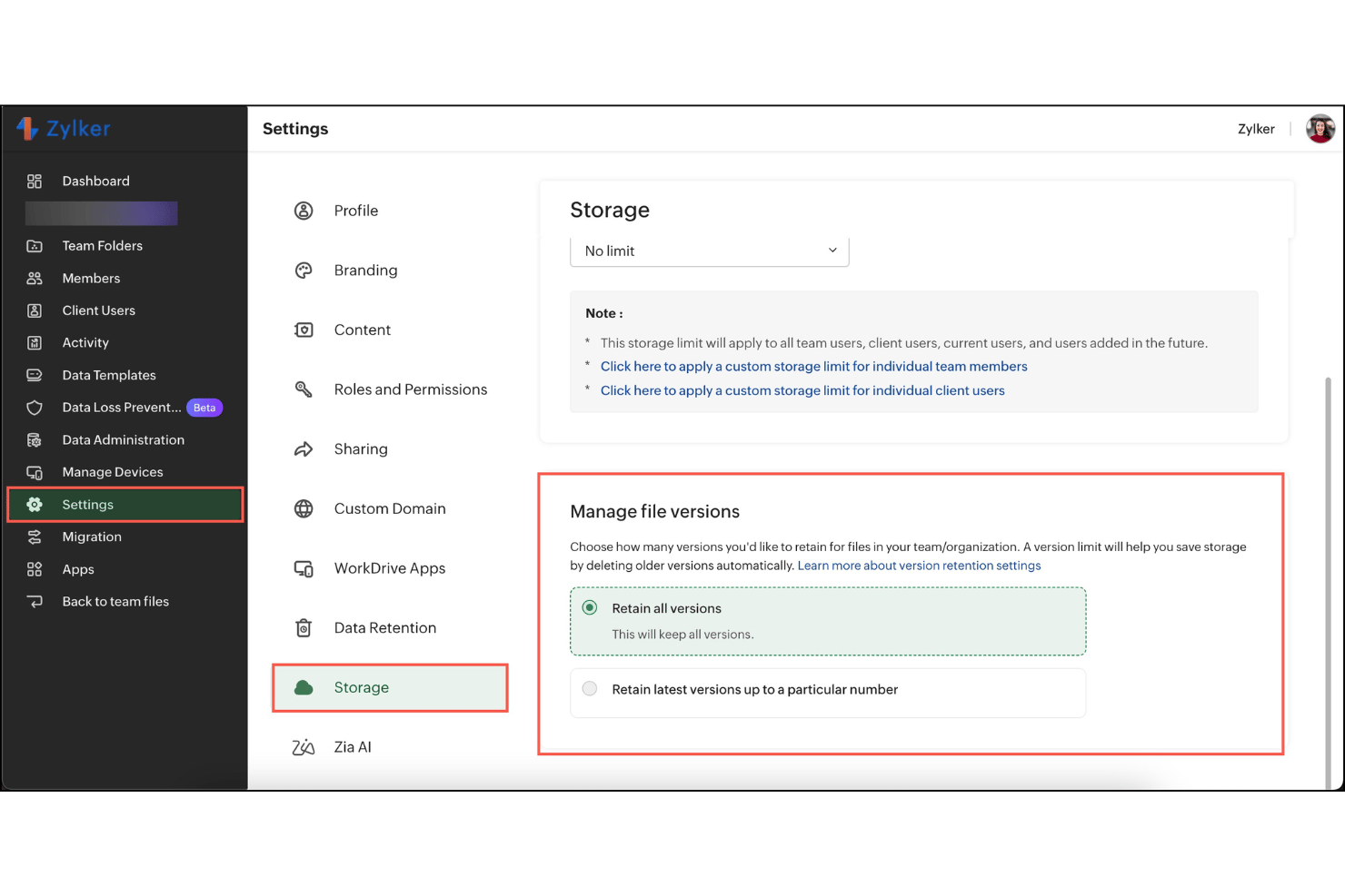screenshot - Zoho WorkDrive Review: Pros, Cons, Features and Pricing