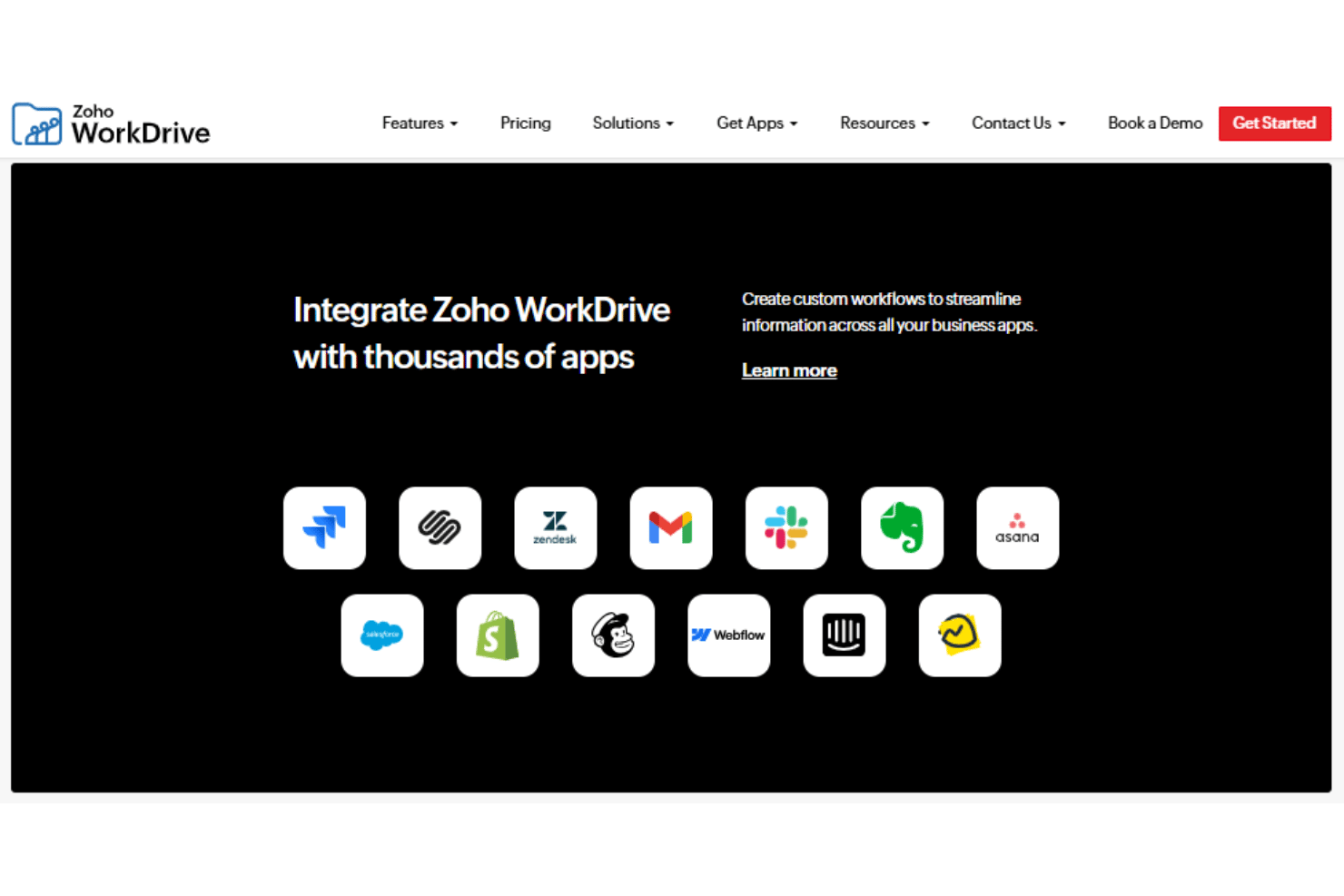 screenshot - Zoho WorkDrive Review: Pros, Cons, Features and Pricing