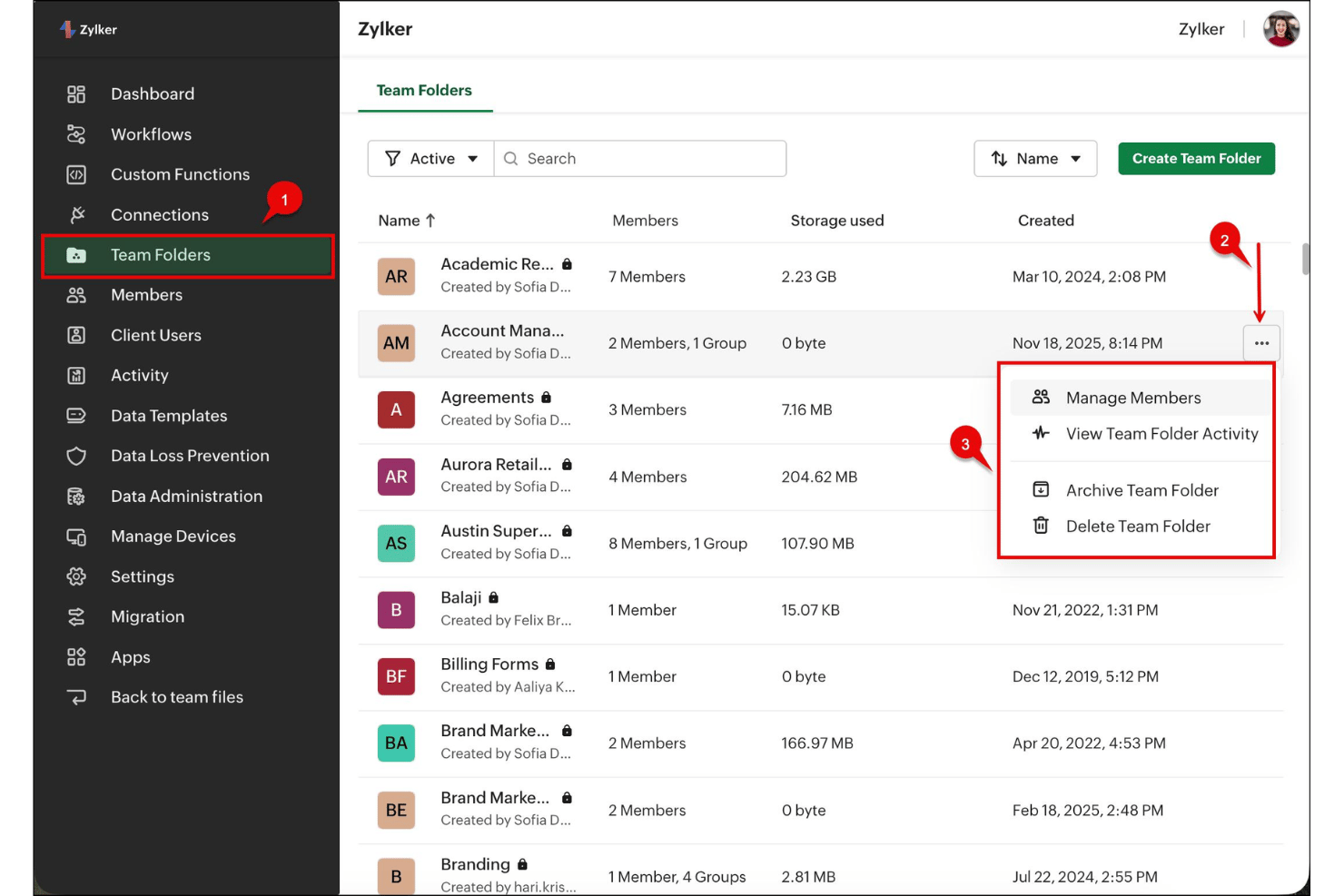 screenshot - Zoho WorkDrive Review: Pros, Cons, Features and Pricing