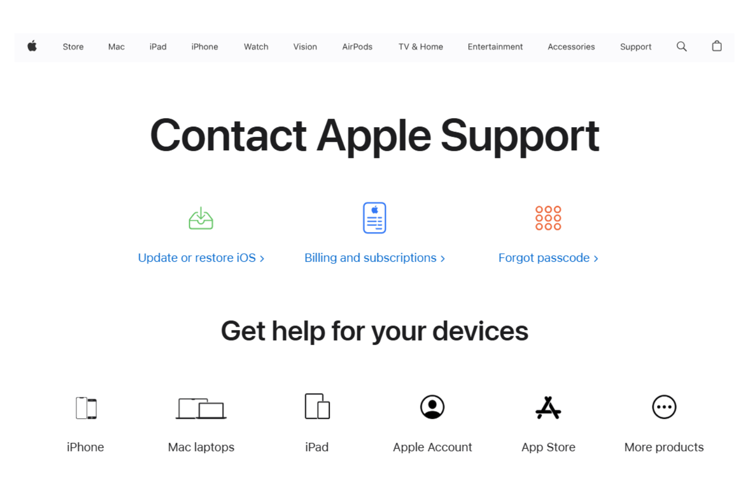 Apple Notes support resources including Apple Help documentation, community forums, and device support services.