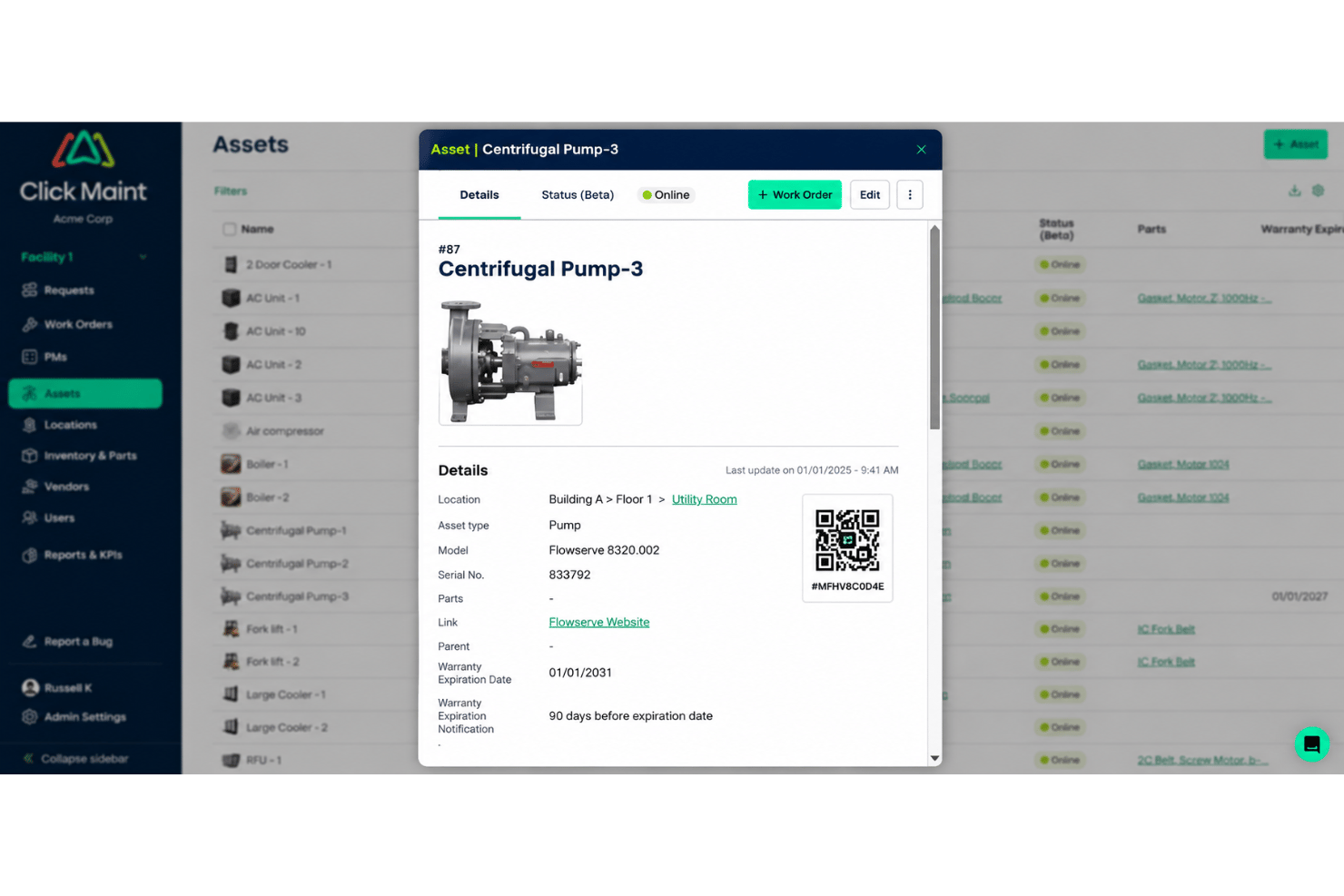 screenshot - Reseña de Click Maint CMMS: Ventajas, Desventajas, Características y Resumen de Precios