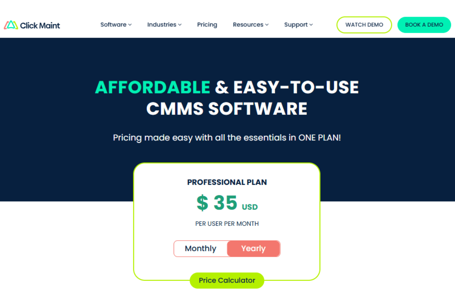 screenshot - Reseña de Click Maint CMMS: Ventajas, Desventajas, Características y Resumen de Precios