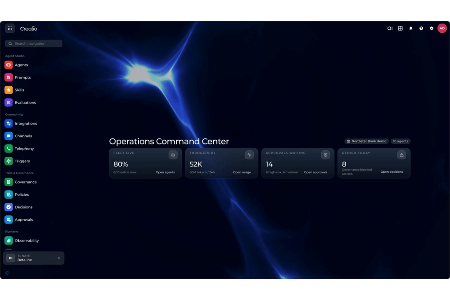 Creatio AI Studio simplifies building, deploying, and governing AI agents.